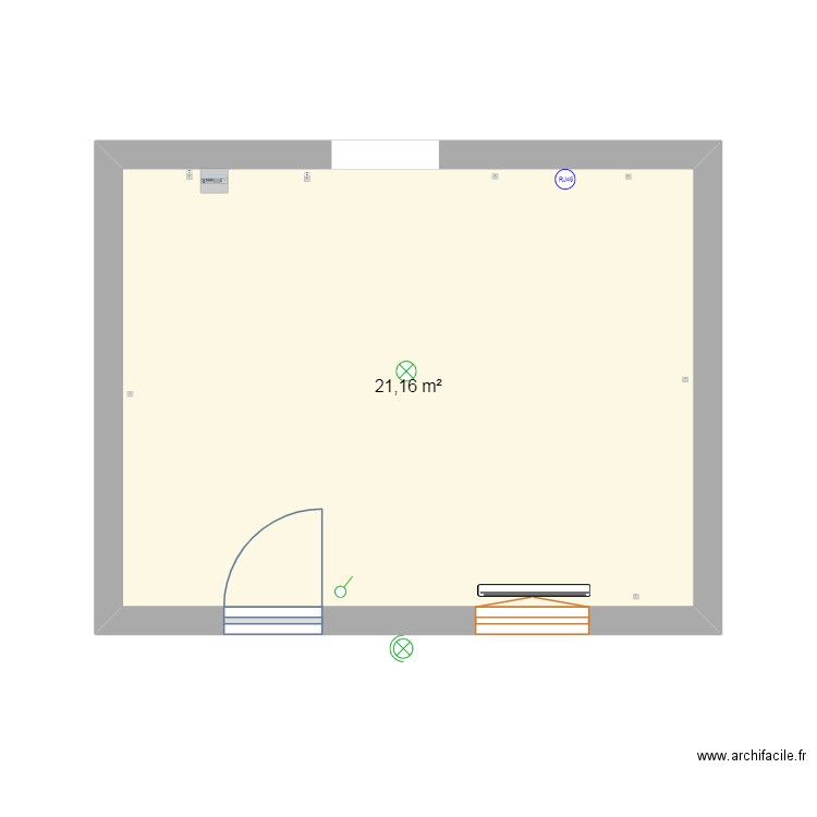 PROJET OMAR. Plan de 1 pièce et 21 m2