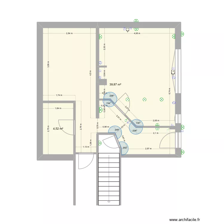 RDC. Plan de 2 et 44 m² RDC. Plan de 2 et 44 m²
