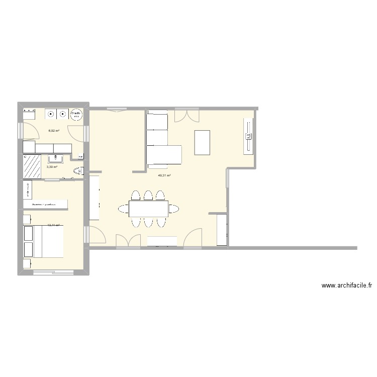 new home. Plan de 4 pièces et 73 m2