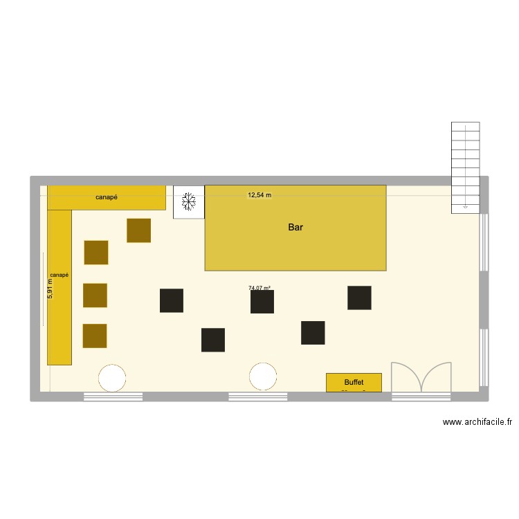 chez arthur nimes. Plan de 1 pièce et 74 m2