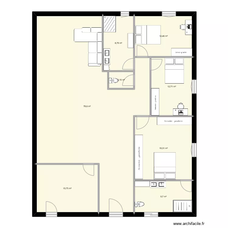 maison st jean 3. Plan de 8 pièces et 159 m²