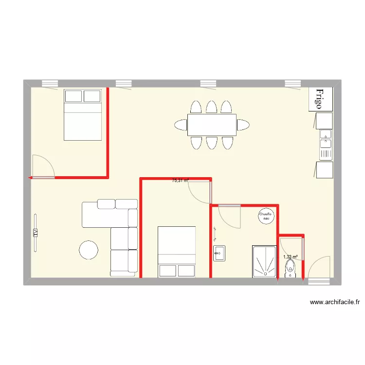 appartement n&deg;3 t4 1er &eacute;tage. Plan de 