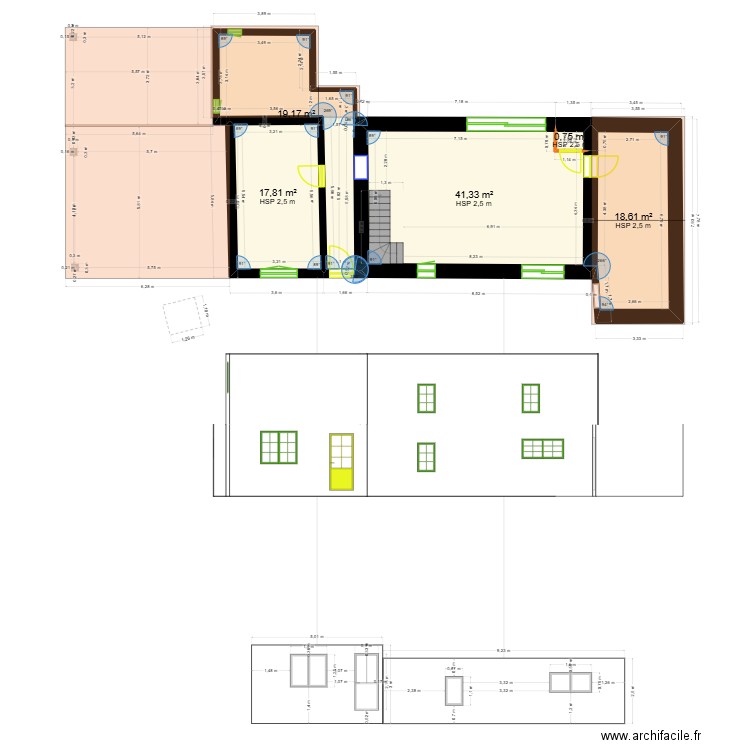 maison 2. Plan de 11 pièces et 163 m2