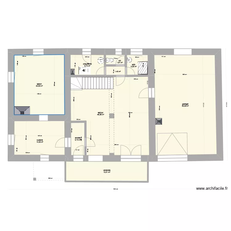 Belverne RDC. Plan de 