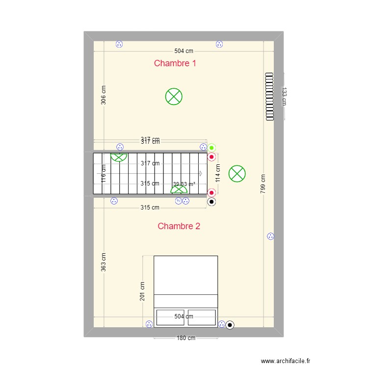 JOUANNO ETAGE ELECTRICITE. Plan de 1 pièce et 40 m2