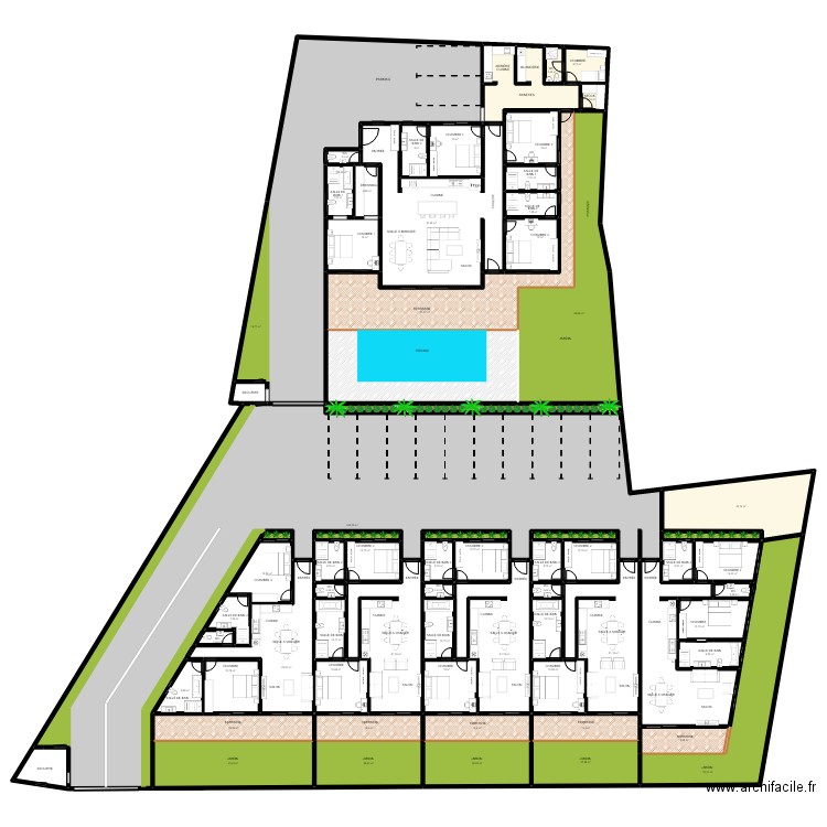 BUMBOGO. Plan de 73 pièces et 2017 m2