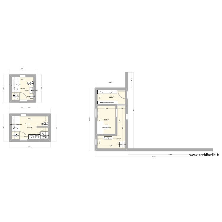 Extension01. Plan de 5 pièces et 32 m2