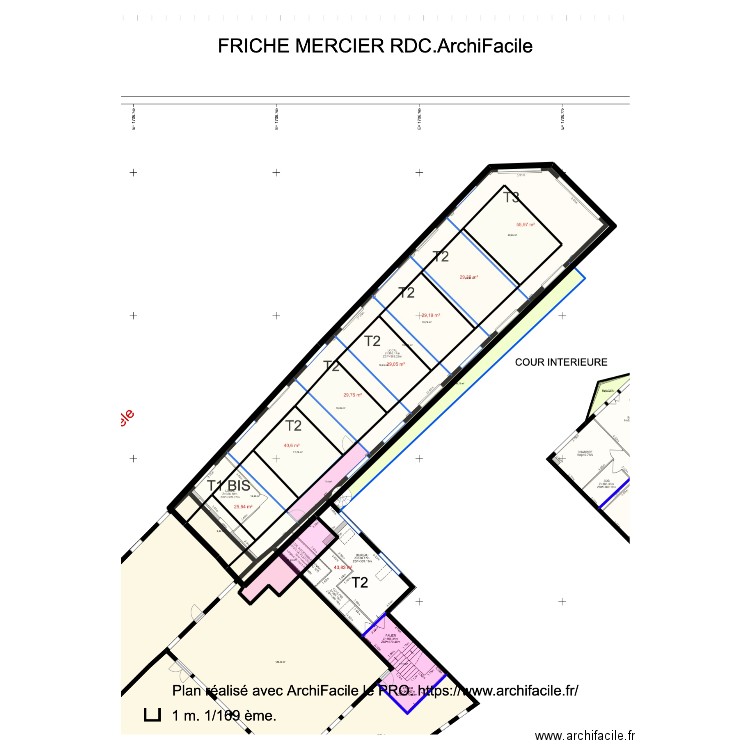 FRICHE MERCIER R+3 V3. Plan de 10 pièces et 260 m2