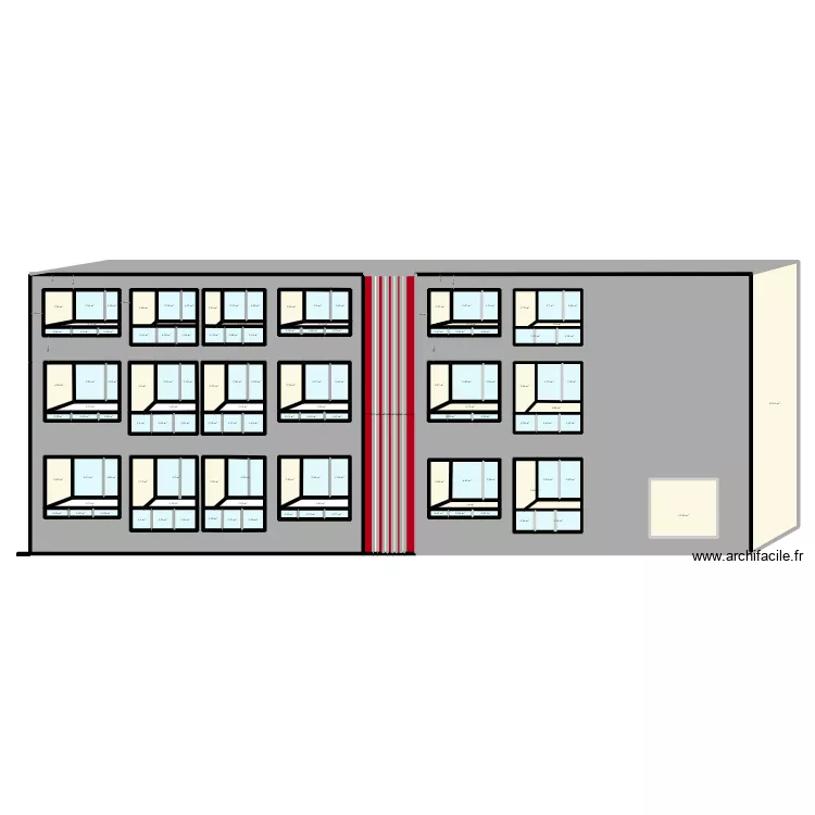 LA FACADE. Plan de 133 et 996 m² LA FACADE. Plan de 133 et 996 m²