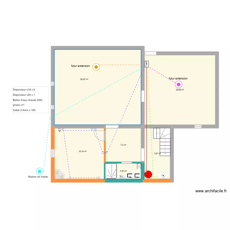 &eacute;tage sonnac Prises . Plan de 