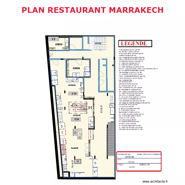 PLAN RESTAURANT MARRAKECH 5. Plan de PLAN RESTAURANT MARRAKECH 5. Plan de