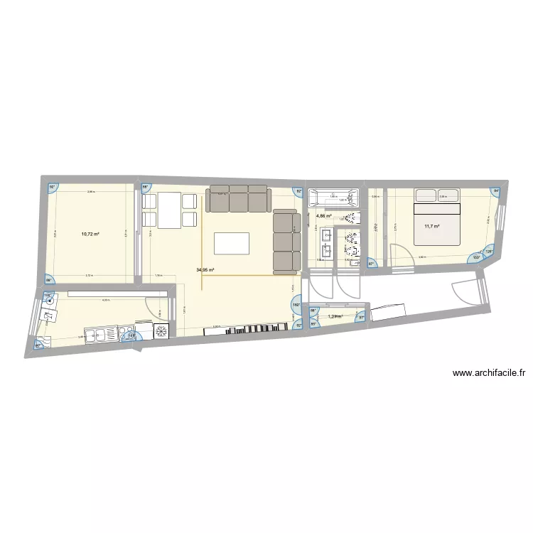 albufeira. Plan de 5 Pièces et 63 m²