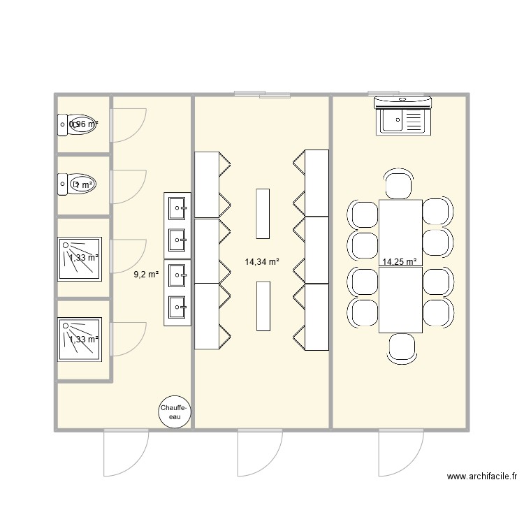 EIFFAGE ENERGIE CHANTIER HFME. Plan de 7 pièces et 42 m2