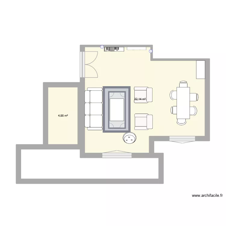 salon ouvert. Plan de 2 et 37 m² salon ouvert. Plan de 2 et 37 m²