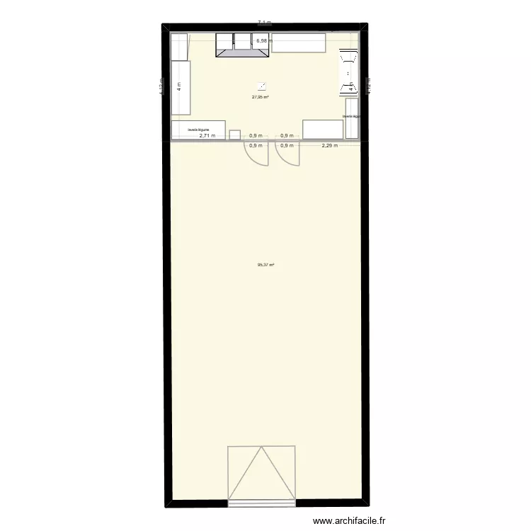 Plan du laboratoire conserverie legumiere v2. Plan de 2  et 153 m²
