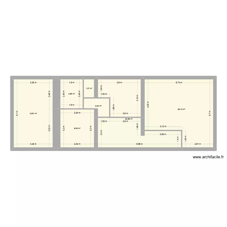 Maison. Plan de 7  et 88 m²