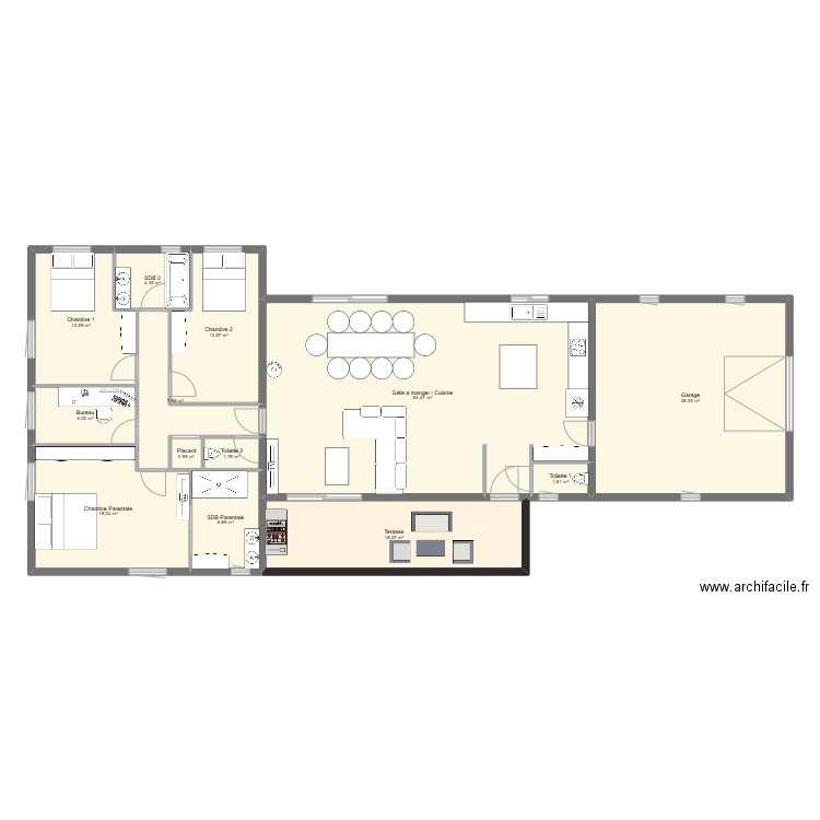 maison cotes réels. Plan de 13 pièces et 192 m2
