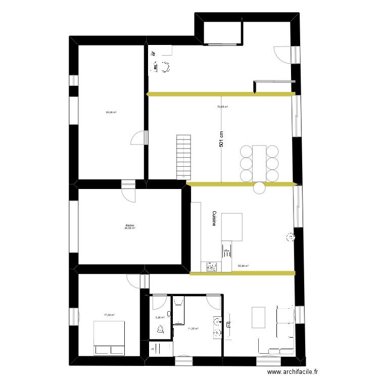 MAIZON V4. Plan de 18 pièces et 444 m2
