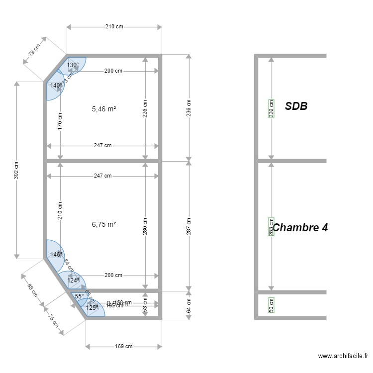 ML24006733 . Plan de 3 pièces et 13 m2