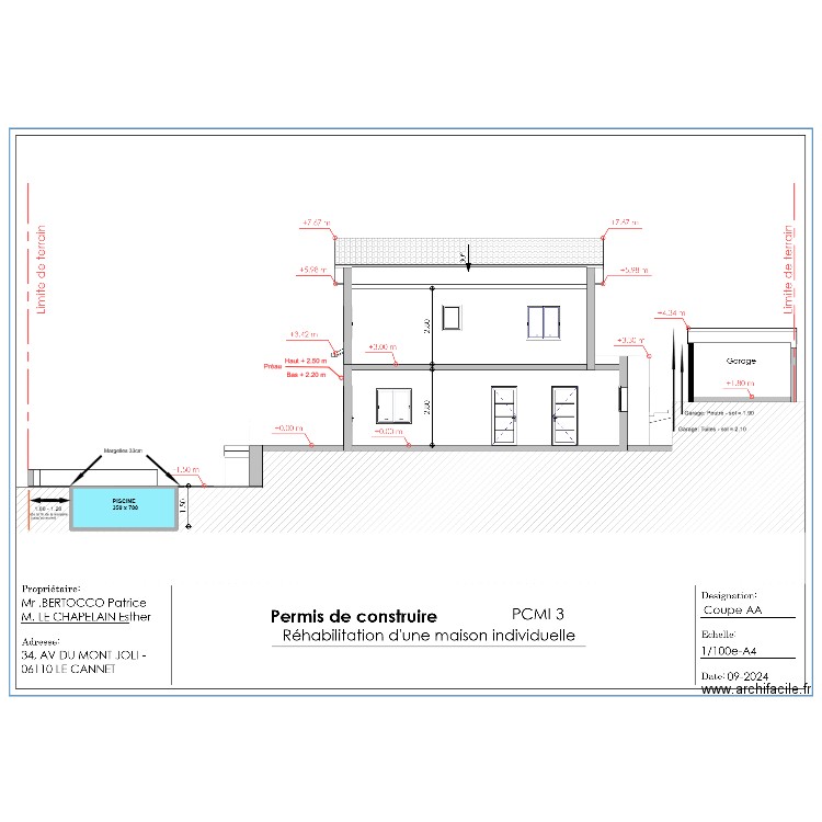 PCMI-3. Plan de 1 pièce et 46 m2