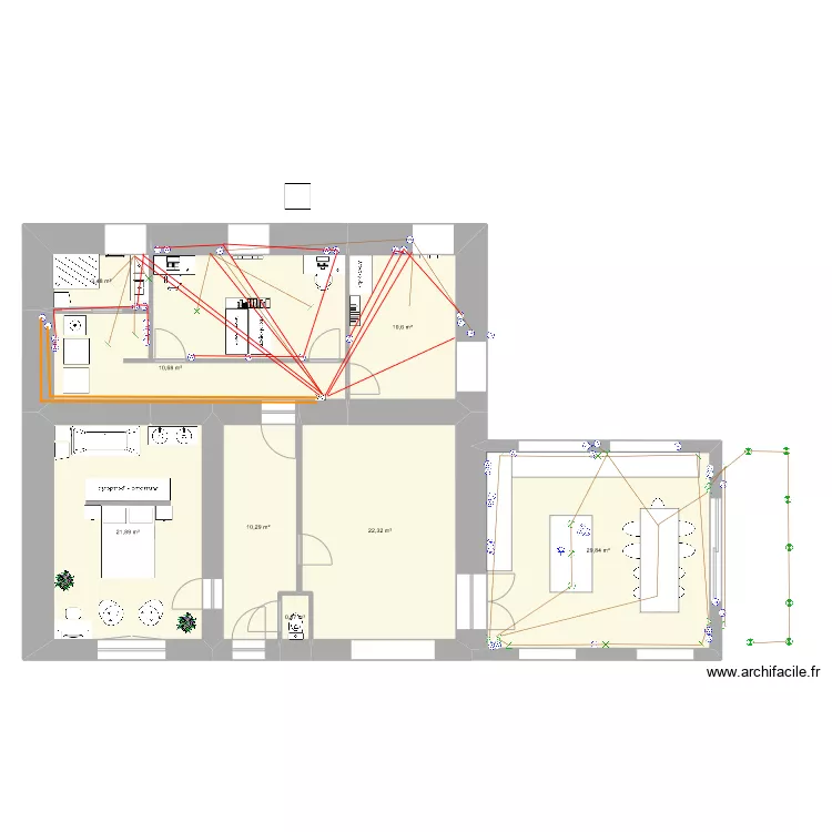 Longère - V1 RDC. Plan de Longère - V1 RDC. Plan de