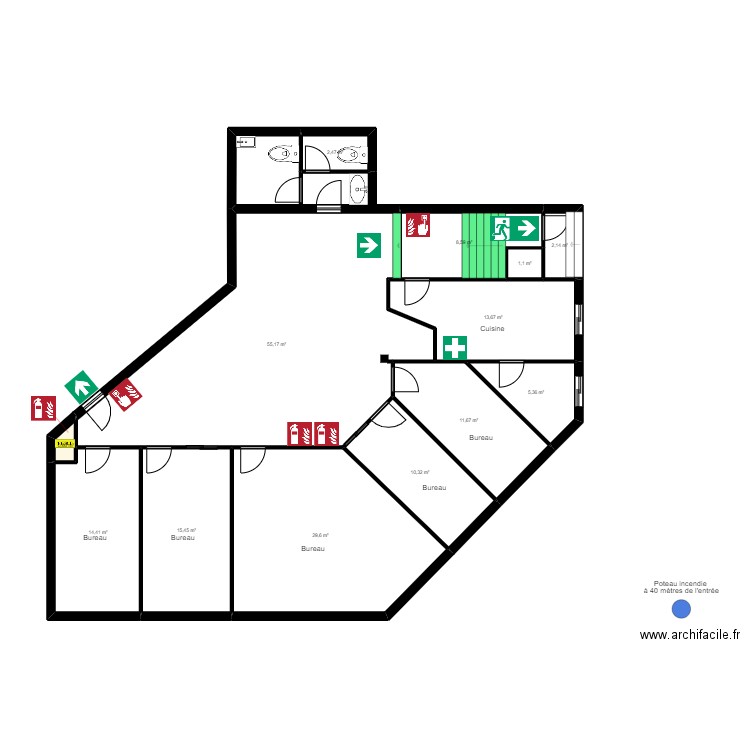 ARS MS. Plan de 13 pièces et 171 m2