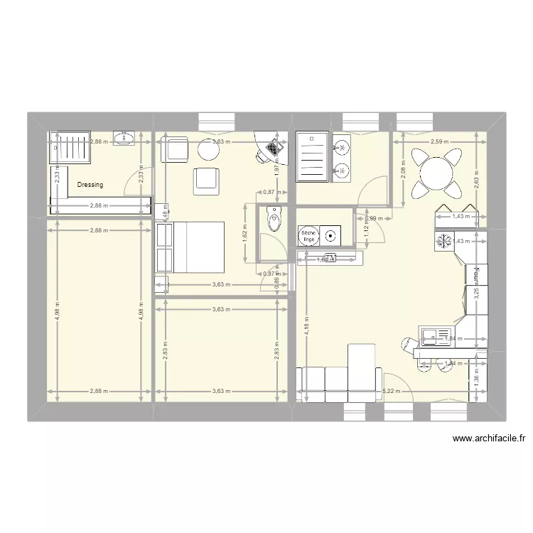 Muriel F Plan 3. Plan de 