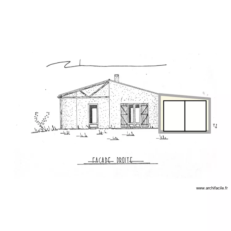 facade droite. Plan de facade droite. Plan de