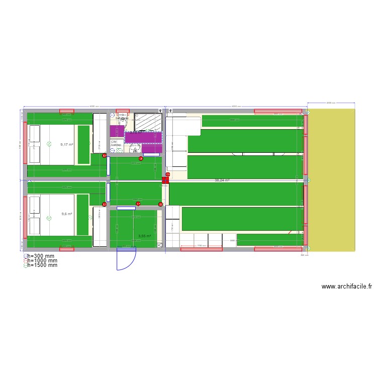 Гаврилово ТП. Plan de 6 pièces et 75 m2