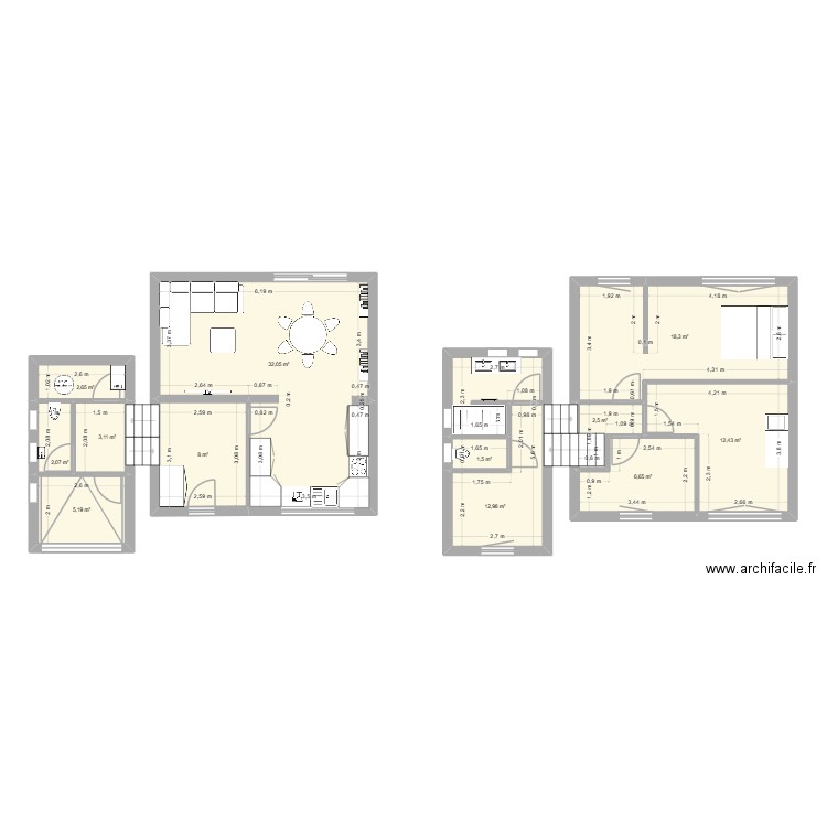 Eendenlaan. Plan de 12 pièces et 107 m2