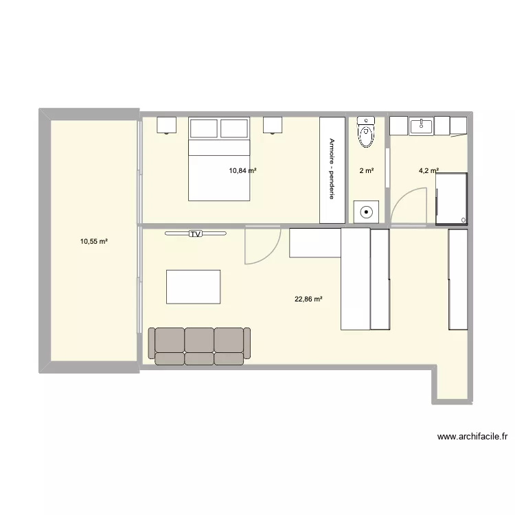 Manon appart. Plan de 5 et 50 m² Manon appart. Plan de 5 et 50 m²