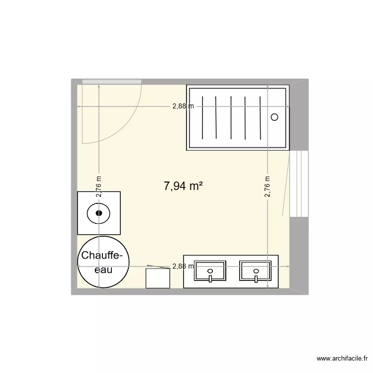 Salle de Bain Hautefage 3. Plan de 