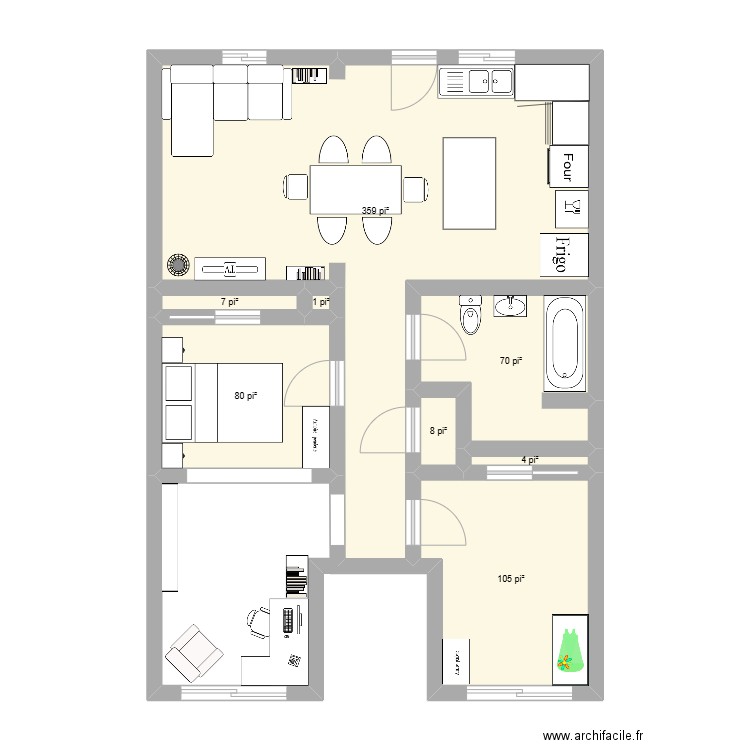 6409 hurteau - reno. Plan de 8 pièces et 59 m2
