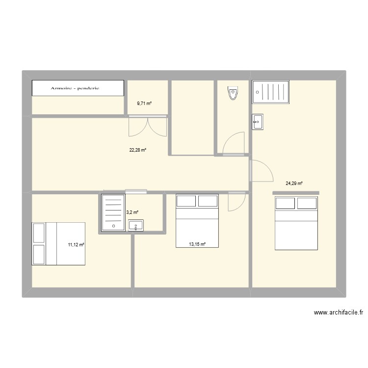 JN RDC. Plan de 10 pièces et 169 m2