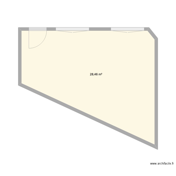 Lardennois. Plan de 1 pièce et 28 m2