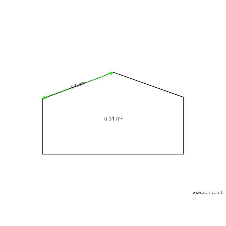 cesar. Plan de 1 pièce et 5 m2