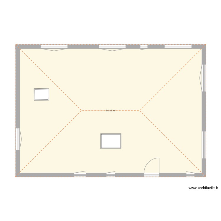 louvigny. Plan de 1 pièce et 98 m2
