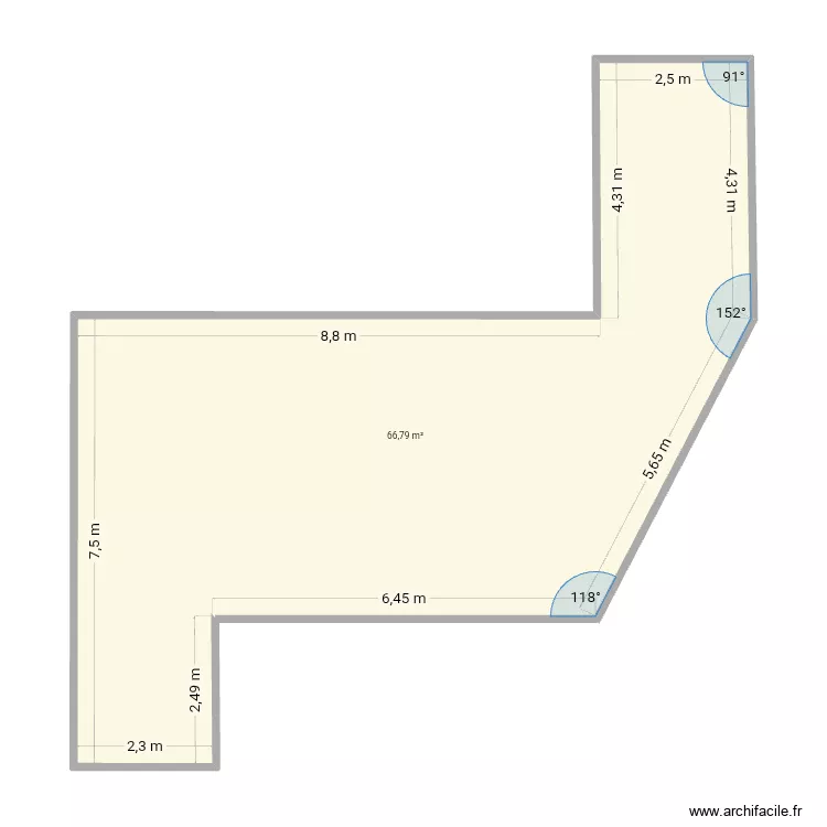 Terrasse vazzio. Plan de 1 Pièce et 67 m²