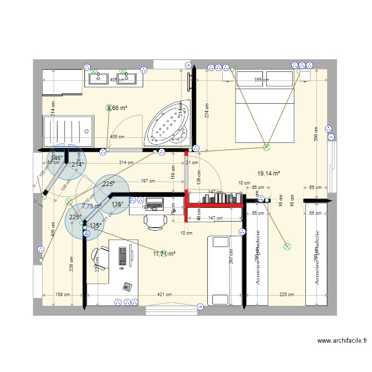 suite marmande sdb modif. Plan de 4 pièces et 47 m2