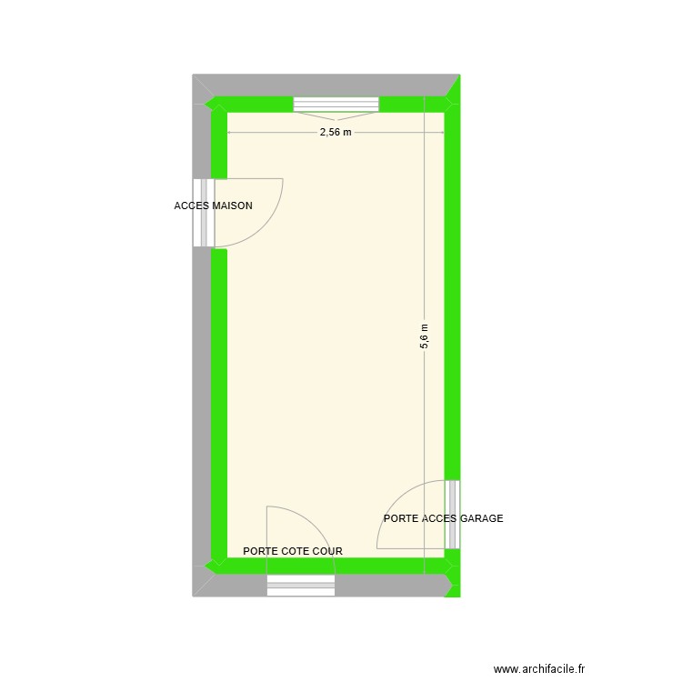 DOUSSET. Plan de 3 pièces et 13 m2