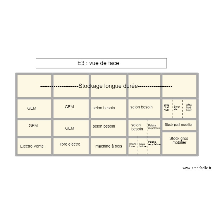 etagére3. Plan de 20 pièces et 48 m2