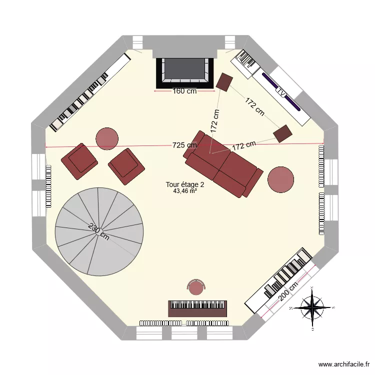 Tour dernier &eacute;tage. Plan de 