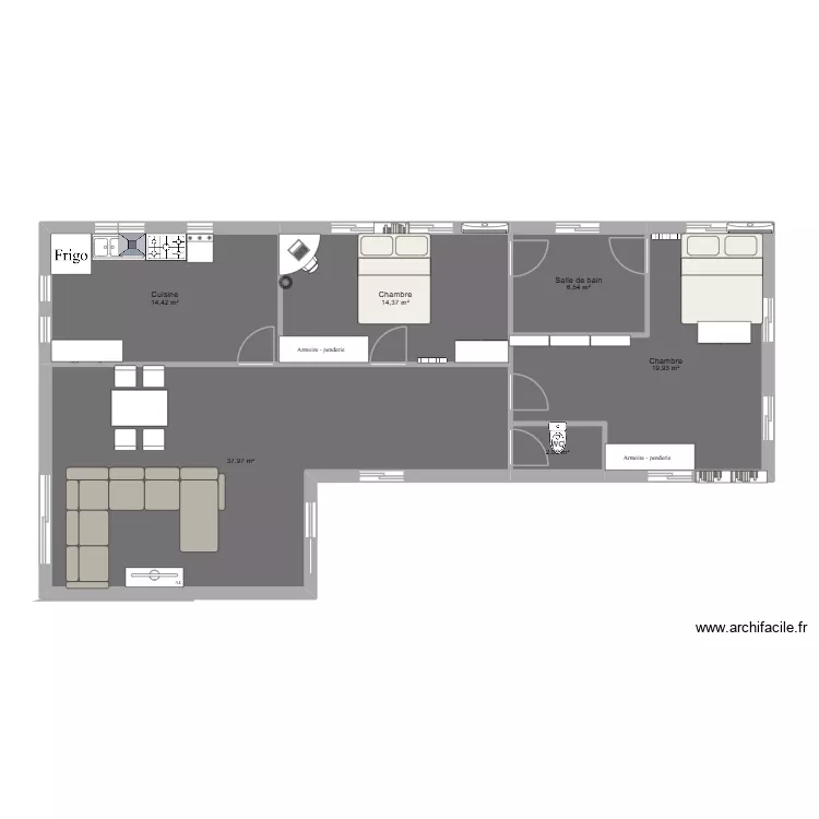 maison. Plan de 6 Pièces et 95 m² maison. Plan de 6 Pièces et 95 m²