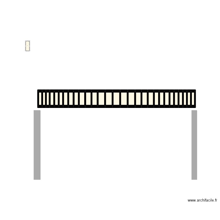 poutre. Plan de 30 pièces et 3 m2