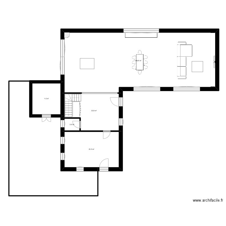 maison provençale. Plan de 5 pièces et 172 m2