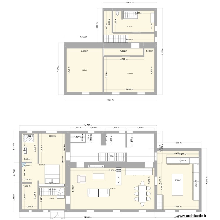 cagnac. Plan de 8 pièces et 168 m2