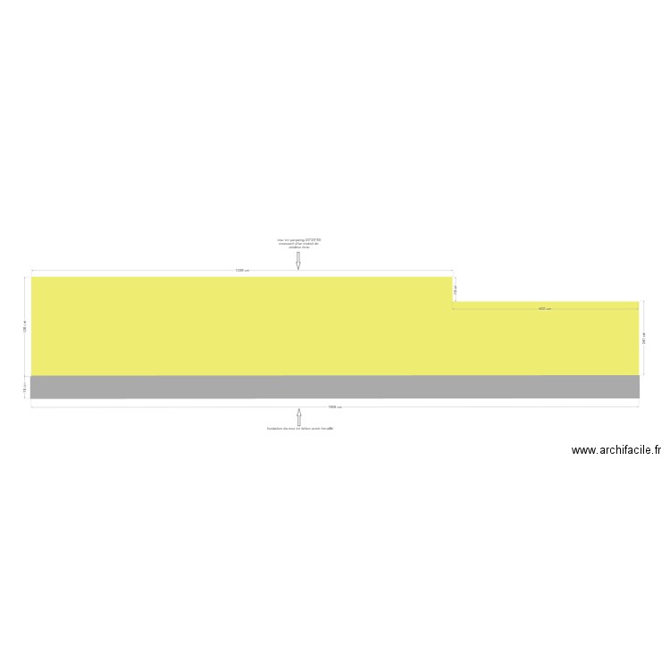 vue de droite du mur 1. Plan de 0 pièce et 0 m2