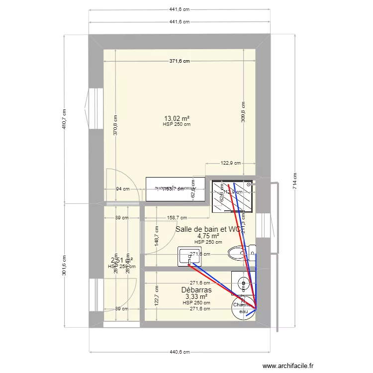 chambre leana. Plan de 