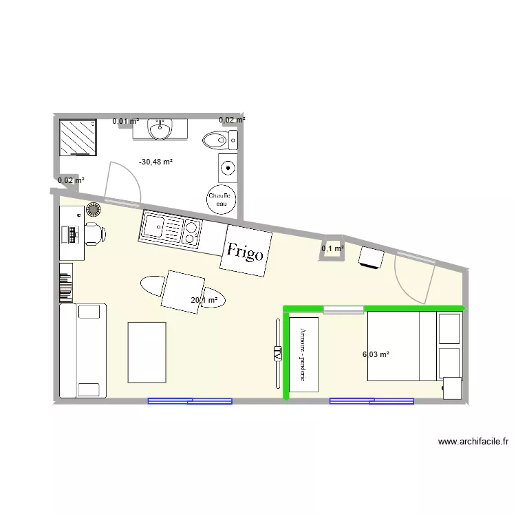 Appart 01 test. Plan de 7 et 32 m² Appart 01 test. Plan de 7 et 32 m²