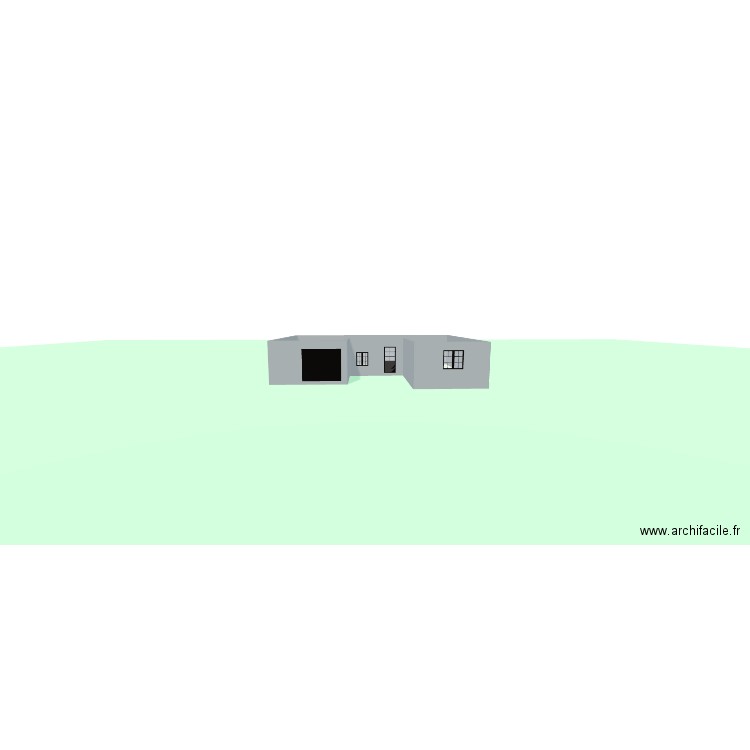 Extention sans murs internes. Plan de 1 pièce et 102 m2